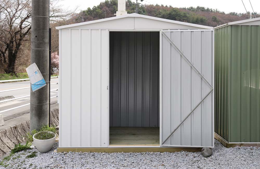 物置,おしゃれ,白,