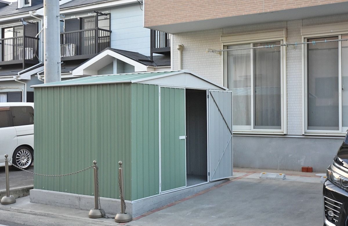 神奈川県でおしゃれなユーロ物置®の施工がありました。