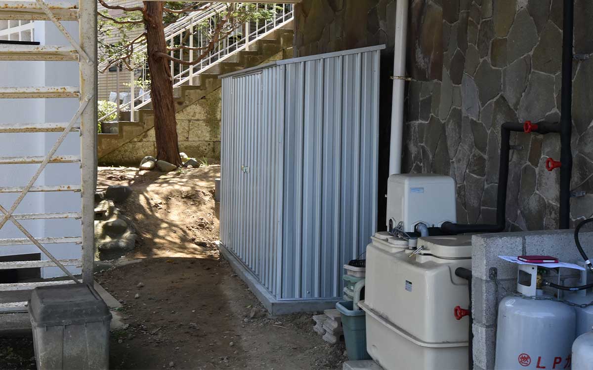 神奈川県でおしゃれなユーロ物置®の施工がありました。