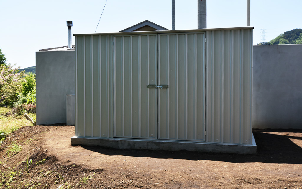 神奈川県でおしゃれな物置の施工がありました！