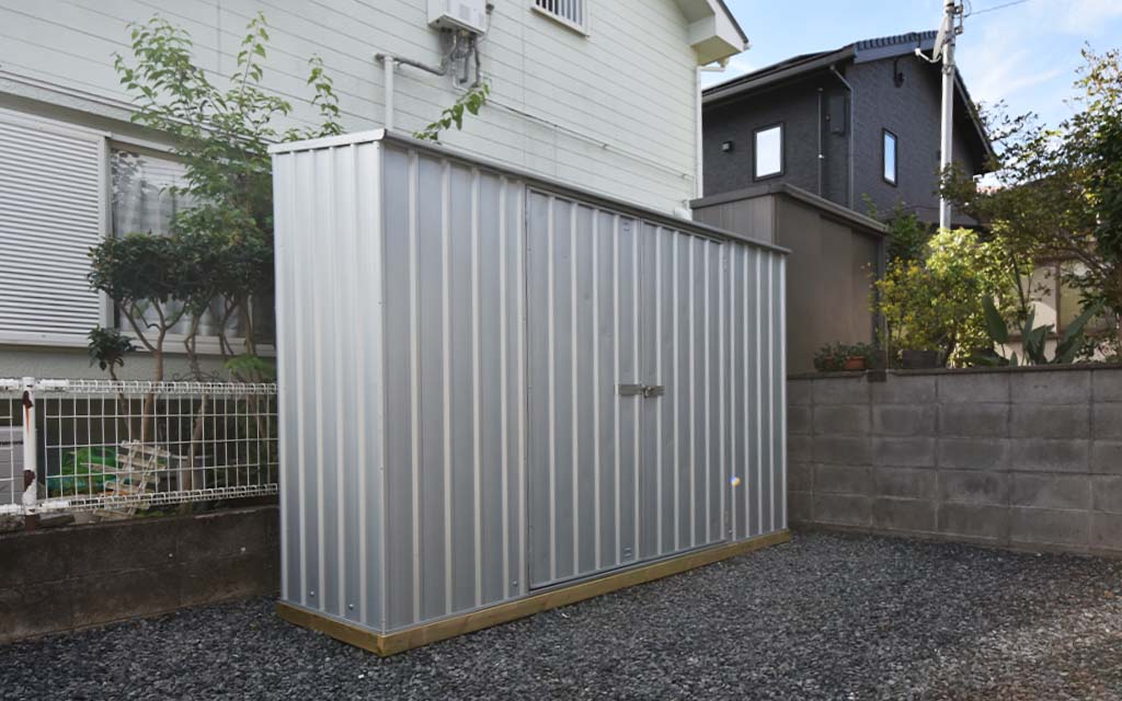 鹿児島県でおしゃれな物置の施工がありました！