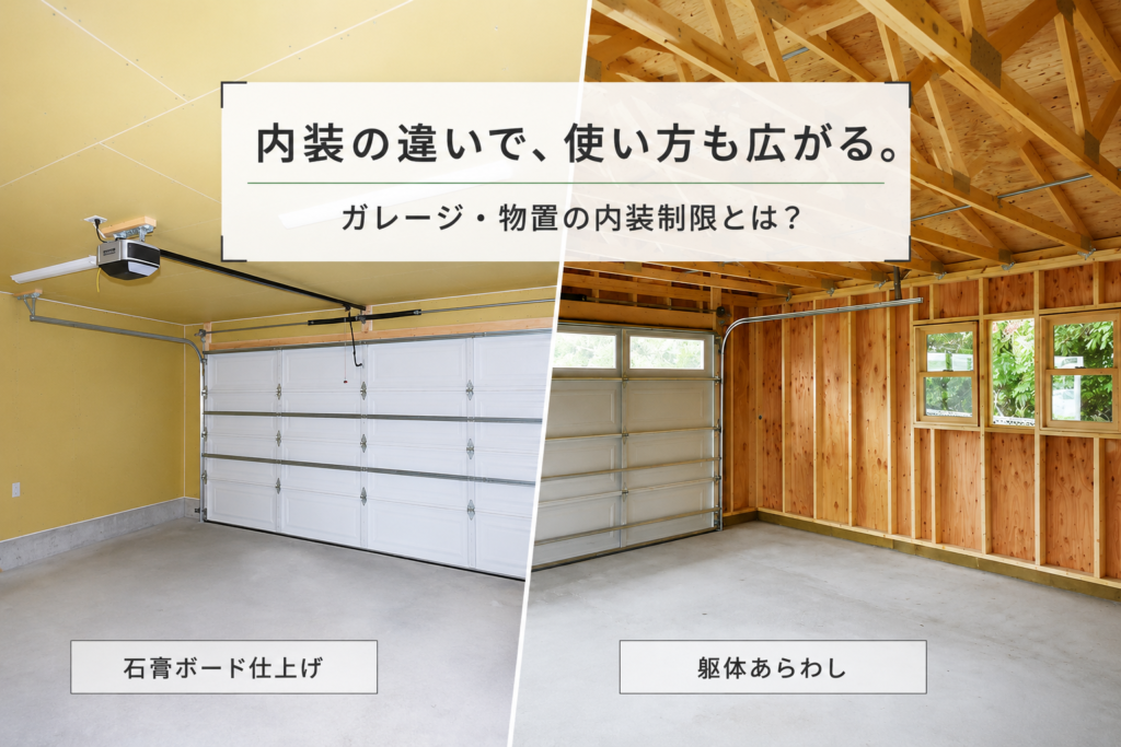 【ガレージと物置の違い】内装制限を建築基準法から解説